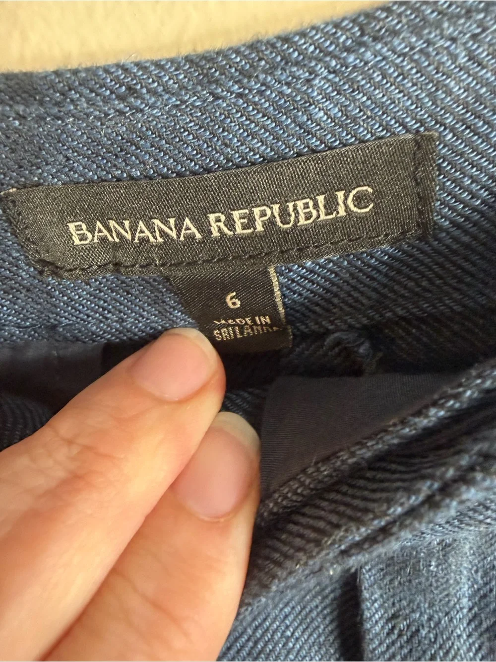 Banana Republic 100% Linen Cargo Pants Blue Utility Ankle Size 6